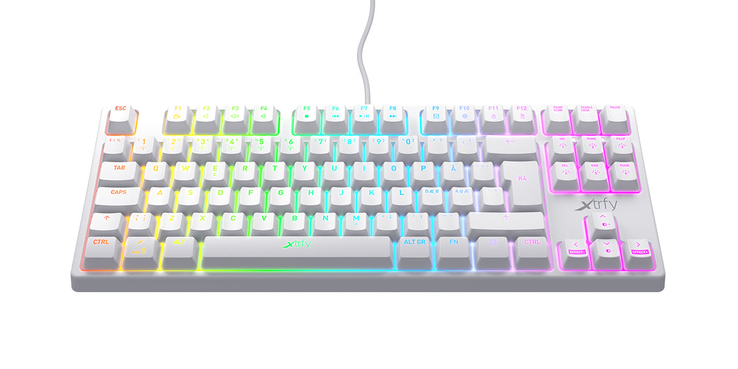 Xtrfy K4 RGB 英語配列 赤軸 ホワイト ゲーミングキーボード - PC周辺機器